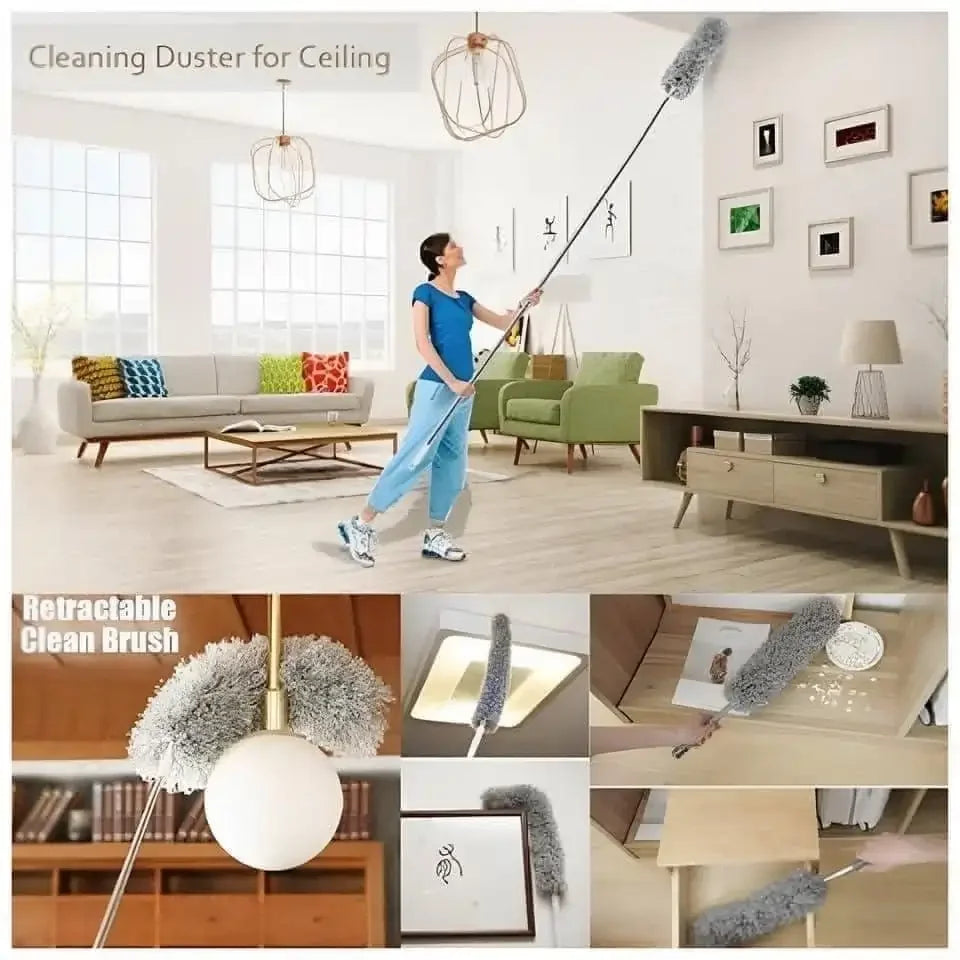 Long Handle Duster for Easy Ceiling & Fan Cleaning - Priyolife