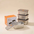 4 pcs Stainless steel fresh-keeping bowl with lid
