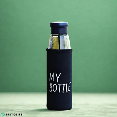 500 ML Glass Water Bottle with Cover - Priyolife