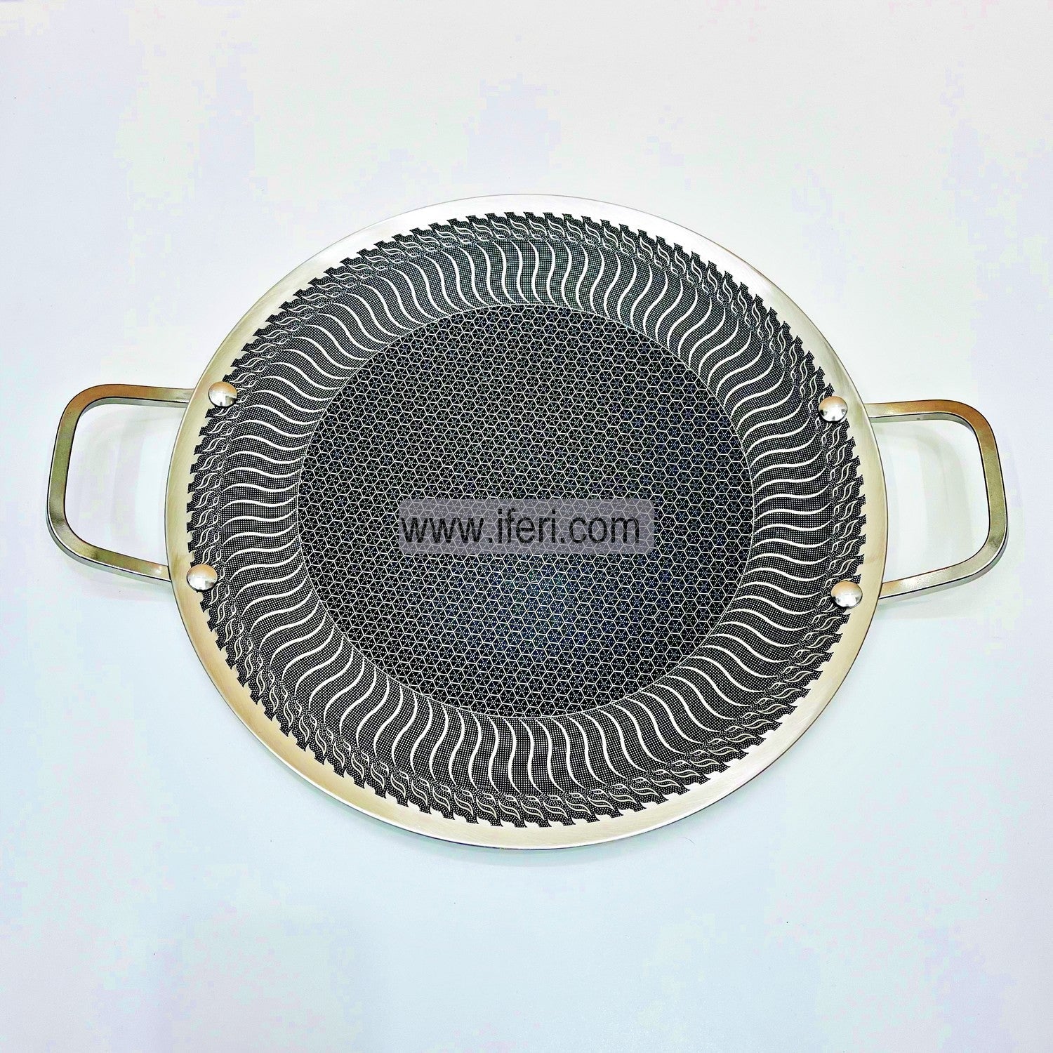 34cm High Quality Stainless Steel Honeycomb Tawa RY4596
