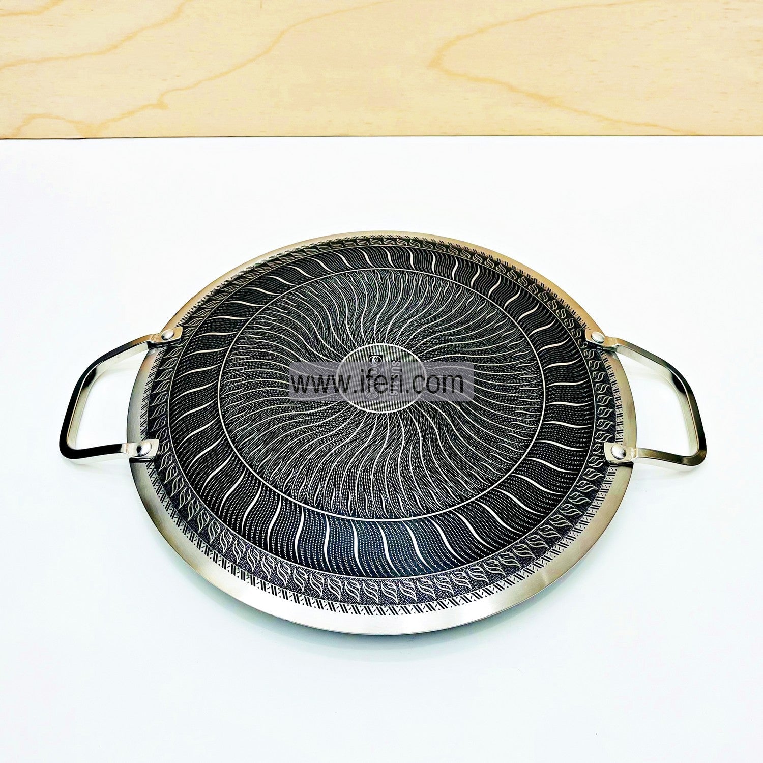 34cm High Quality Stainless Steel Honeycomb Tawa RY4596