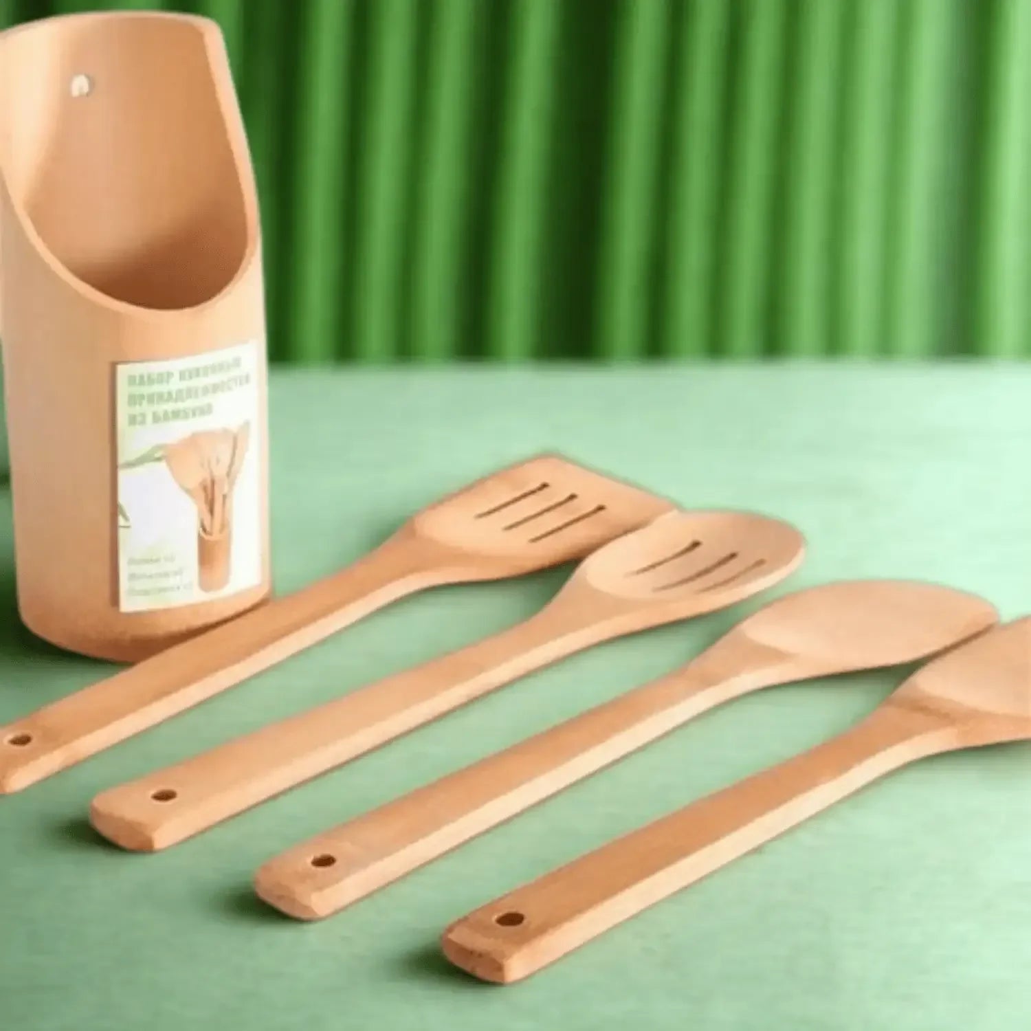 5PCS Bamboo Cooking Tool Set - Priyolife