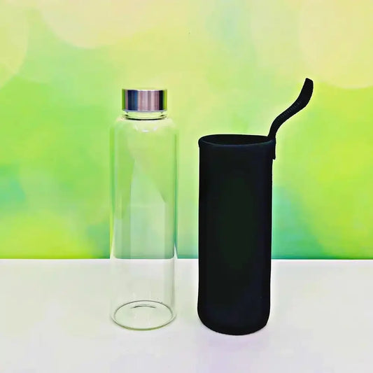 600ml Glass Water Bottle with Cover - Priyolife