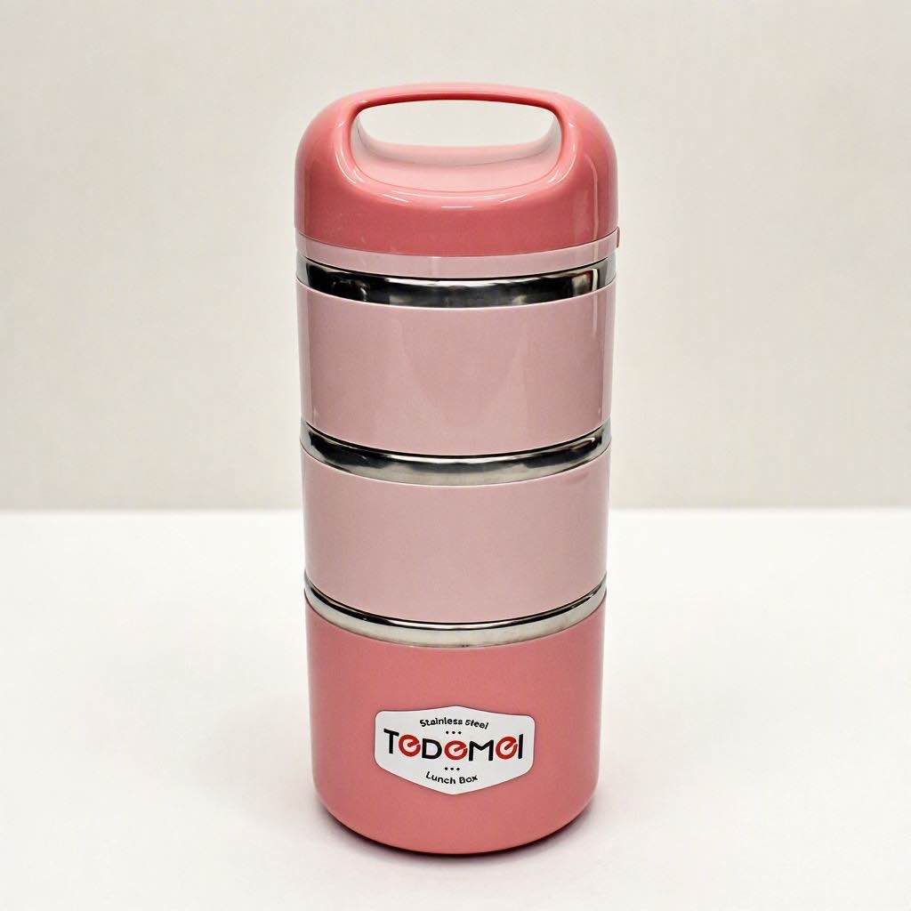 Tedemei 3 Layer Airtight BPA Free Tiffin Box Lunch Carrier Box
