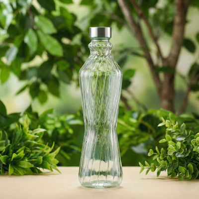 Crystal Twist Premium Glass Water Bottle – 1 Litre