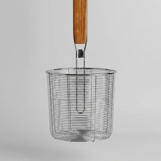 Stainless Steel Mesh Strainer with Wooden Handle