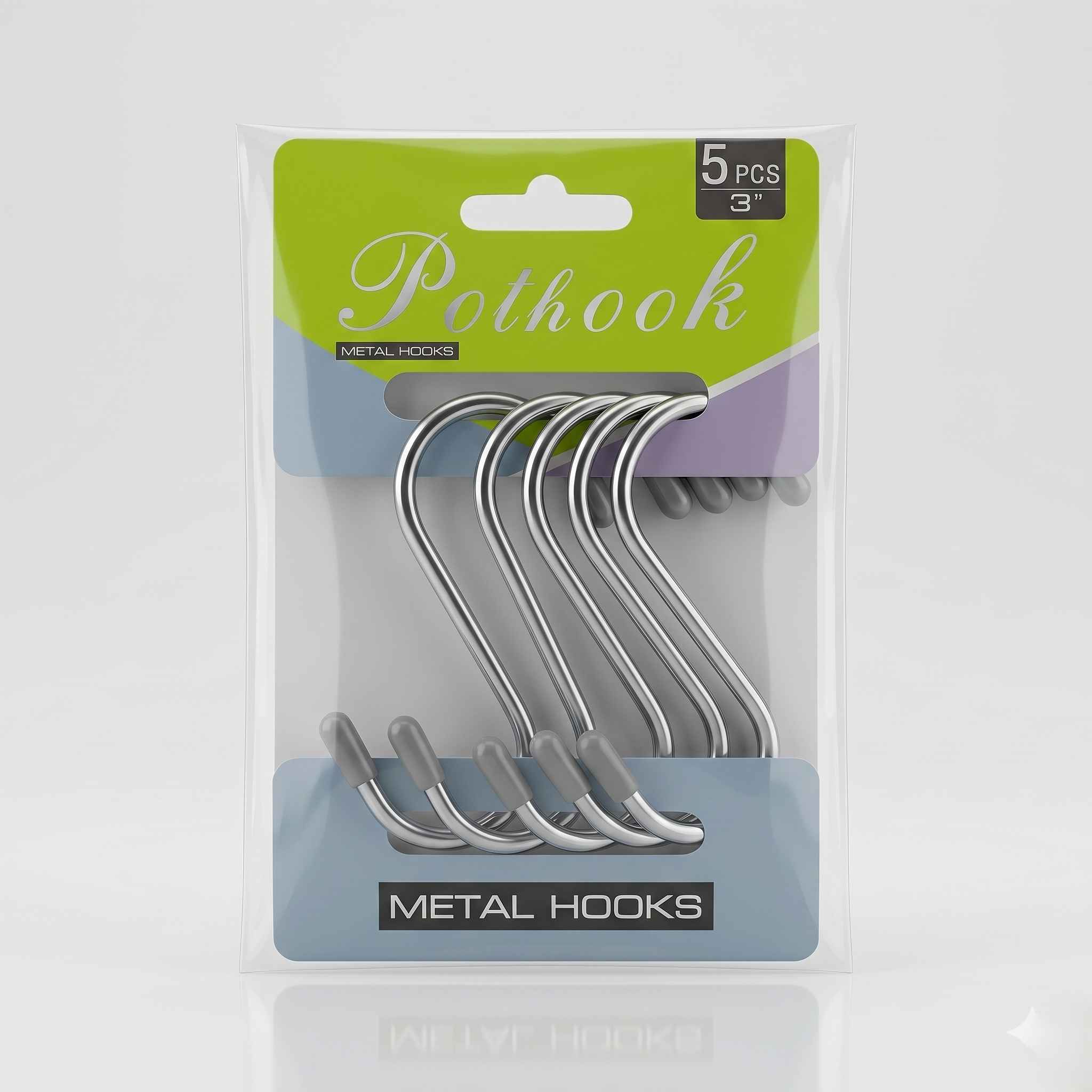5 Pcs Metal Hook Set