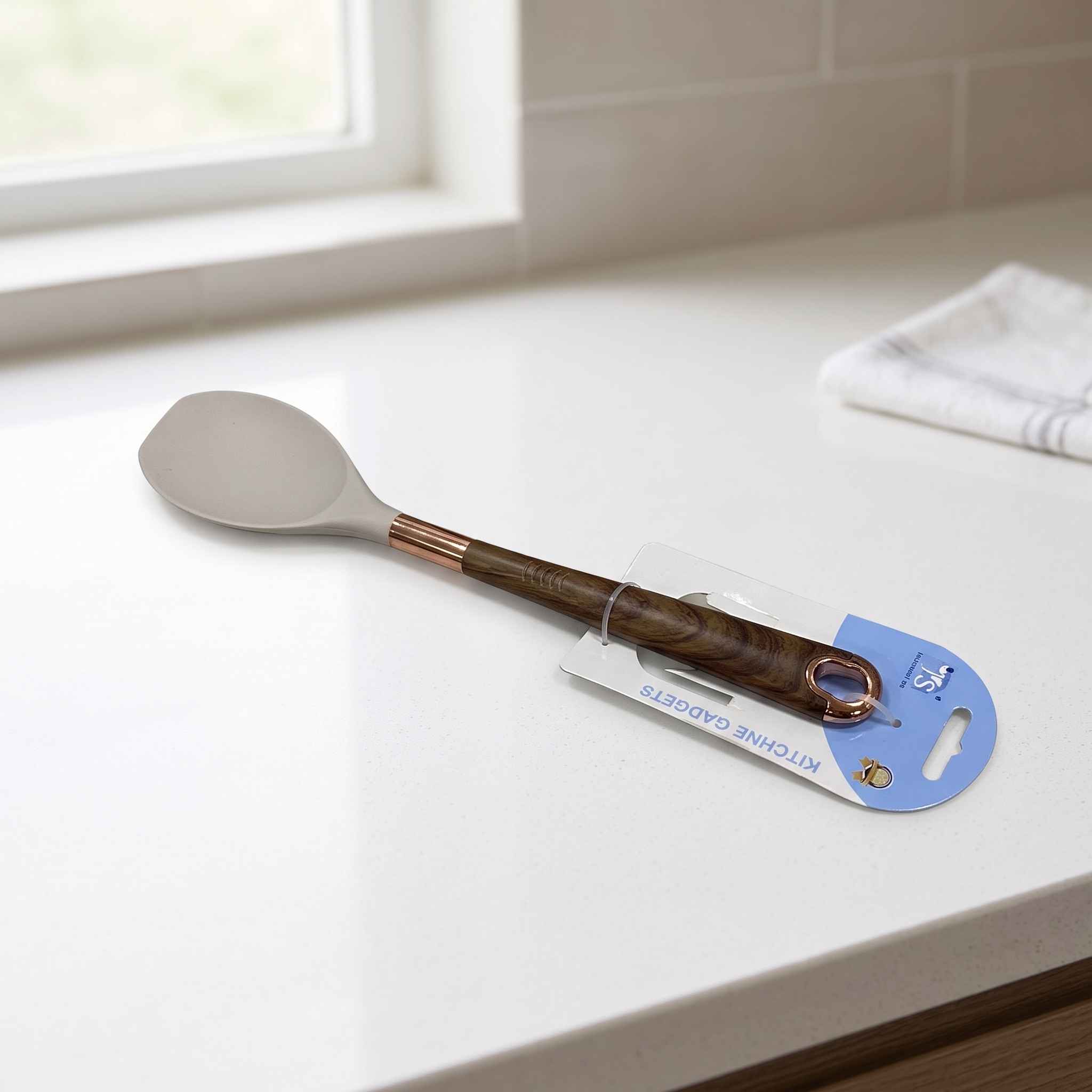 Silicone Serving Spoon with Rose Gold Accent