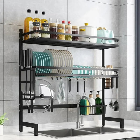 Double Tier Sink Over Rack - Priyolife