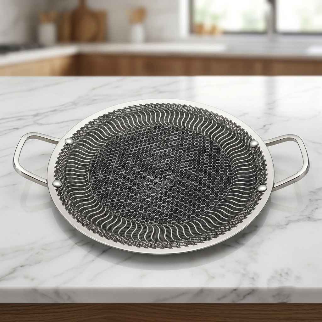 30cm High Quality Stainless Steel Honeycomb Tawa