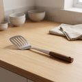 Stainless Steel Slotted Spatula with Wooden Handle