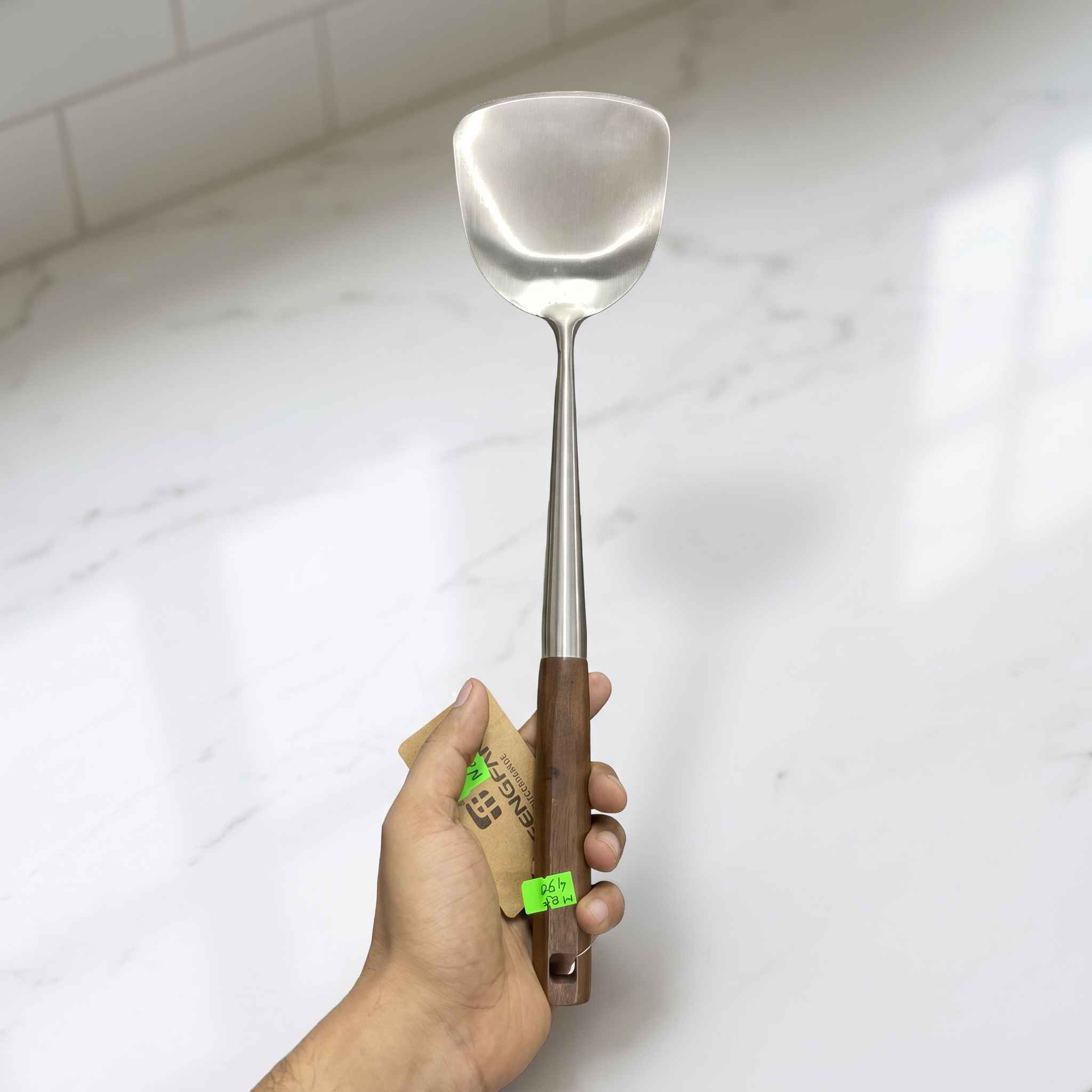 Stainless Steel Wok Spatula with Wooden Handle