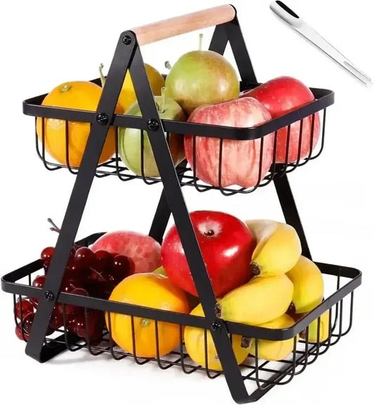 2 Tier Metal Fruit Basket - Priyolife